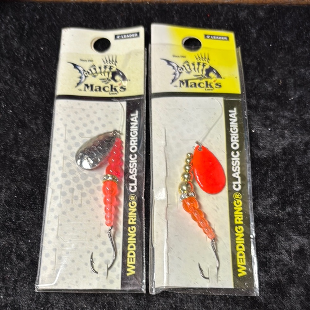 Mack's Wedding Ring Fishing Lures - Red and Silver